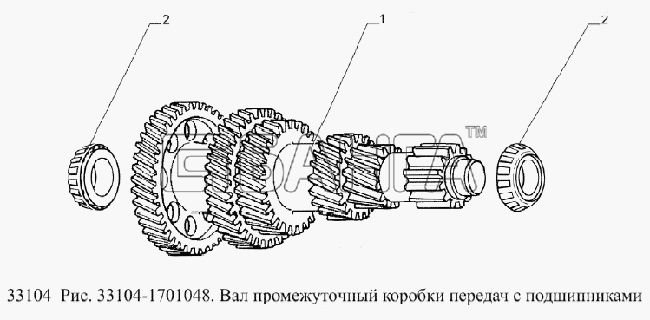 ГАЗ ГАЗ-33104 Валдай Евро 3 Схема Вал промежуточный коробки передач с